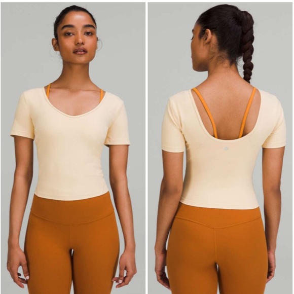 Lululemon Align T-Shirt Light Yellow Prosecco Size 8 W3FGSS - Picture 1 of 6
